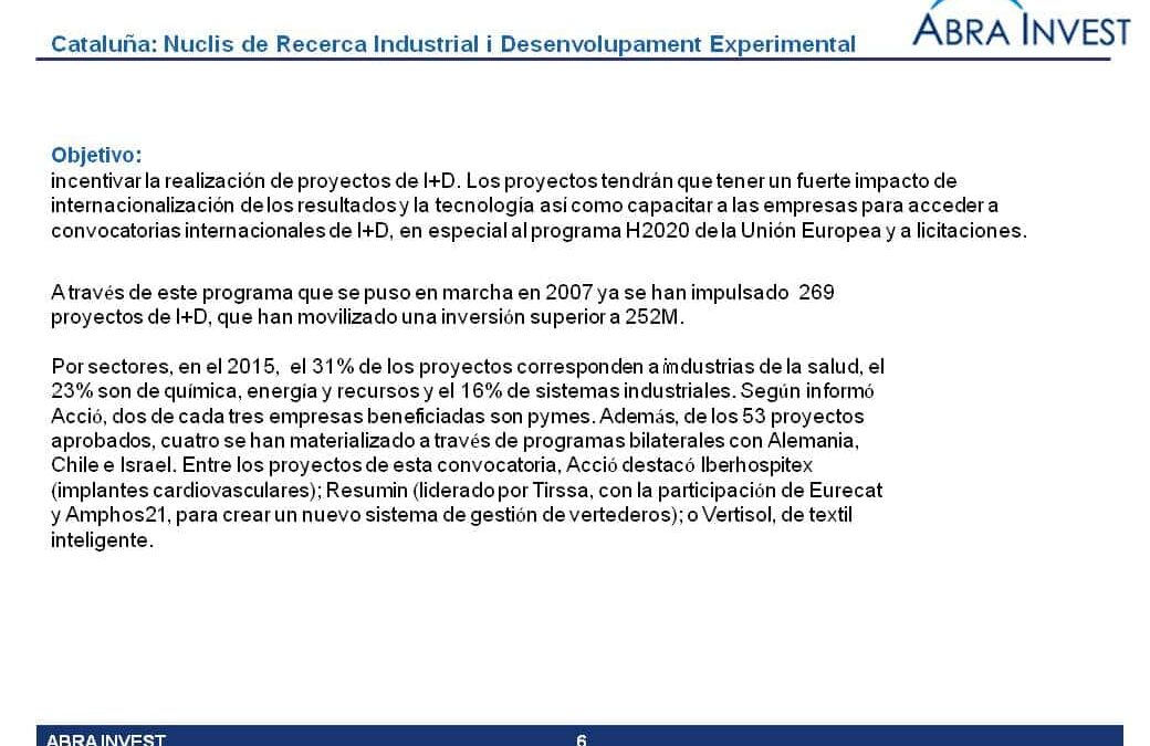 Programas Regionales para la financiación de I+D